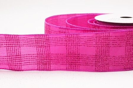 Pink  Classic Plaid Check Wired Ribbon_KW0467GC-40-40